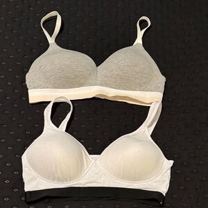 Women's Gray and White Wireless Bras XL and 2X sizes